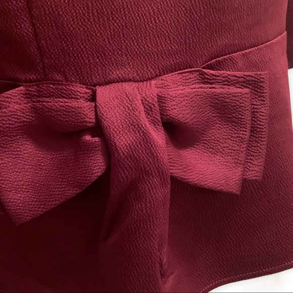 Ann Taylor burgundy peplum top - Picture 8 of 9